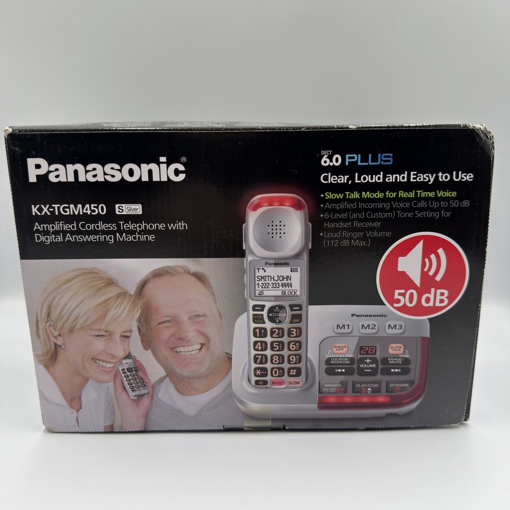 Panasonic KX-TGM450S Amplified Cordless Phone Digital Answering Machine 50dB